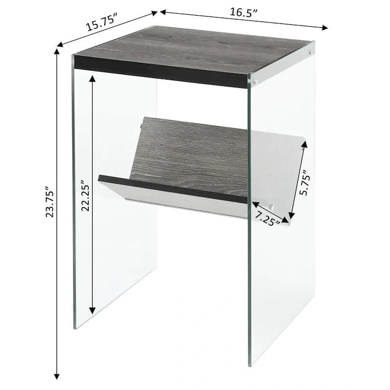 SoHo Glass End Table with Shelf by Convenience Concepts 31