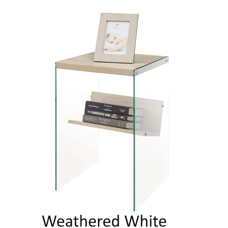 SoHo Glass End Table with Shelf by Convenience Concepts 33
