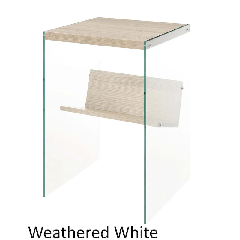 SoHo Glass End Table with Shelf by Convenience Concepts 34