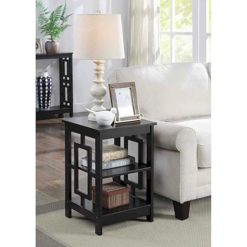Convenience Concepts Town Square End Table Featuring Shelves 32