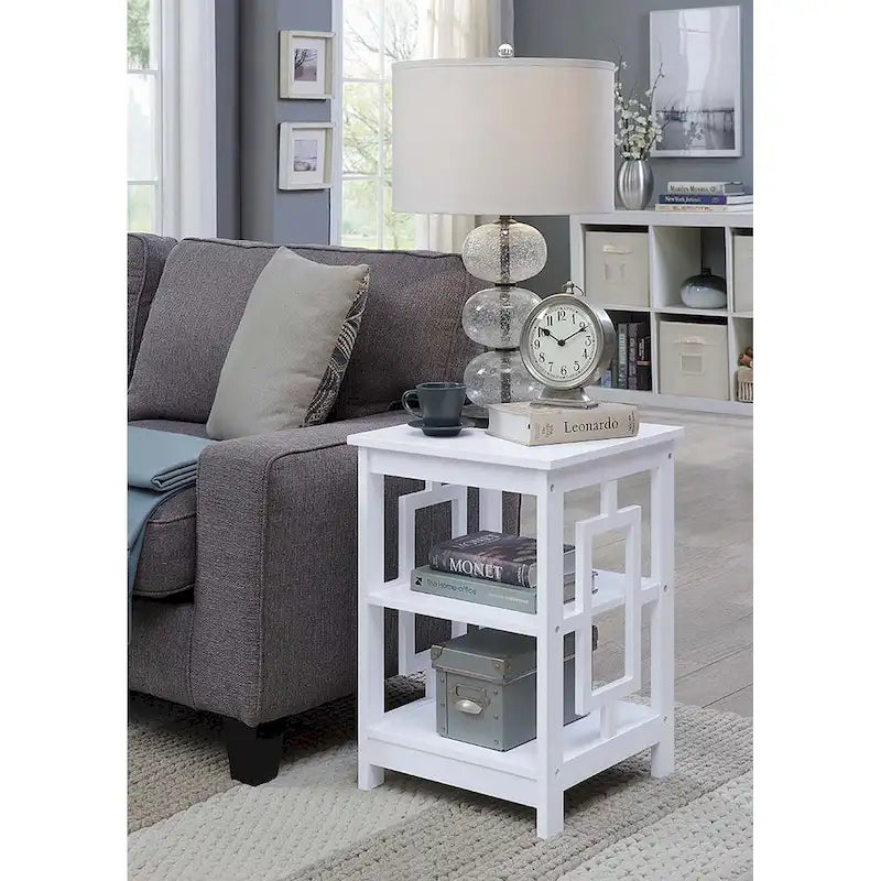 Convenience Concepts Town Square End Table Featuring Shelves 33