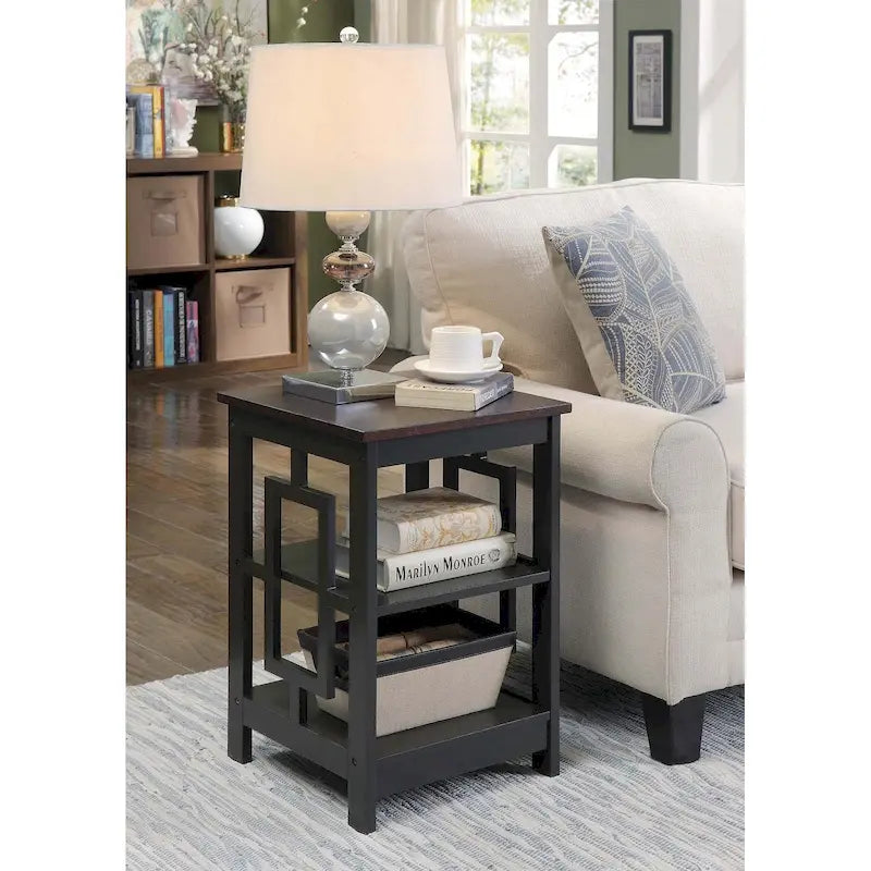 Convenience Concepts Town Square End Table Featuring Shelves 34