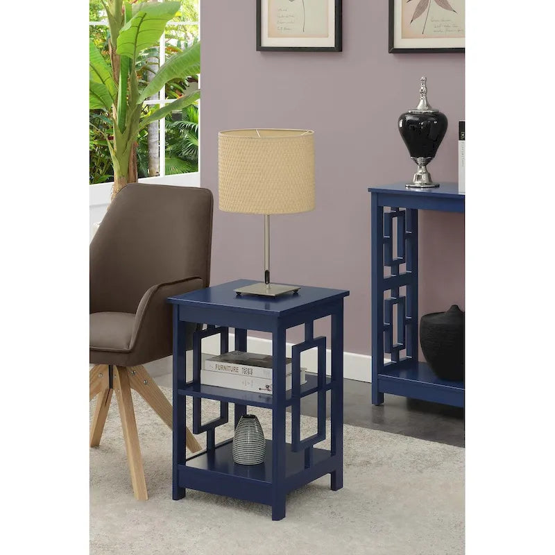 Convenience Concepts Town Square End Table Featuring Shelves 35