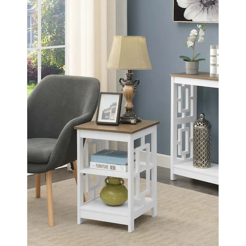 Convenience Concepts Town Square End Table Featuring Shelves 38