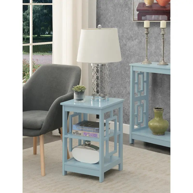 Convenience Concepts Town Square End Table Featuring Shelves 39