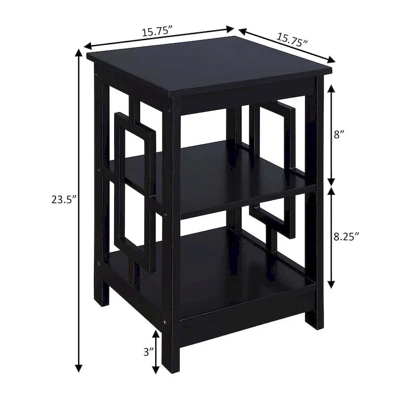 Convenience Concepts Town Square End Table Featuring Shelves 3