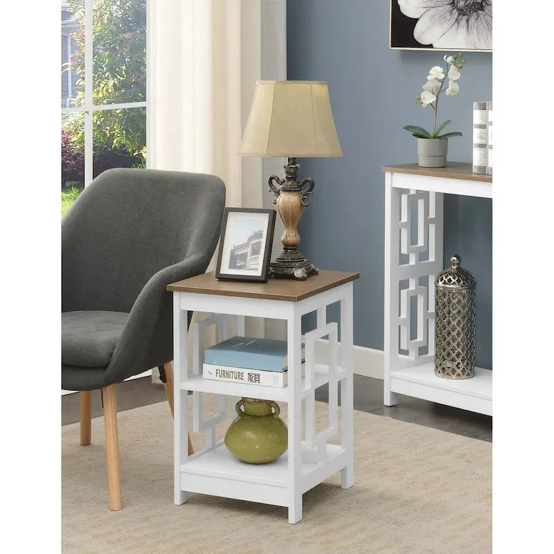 Convenience Concepts Town Square End Table Featuring Shelves 5