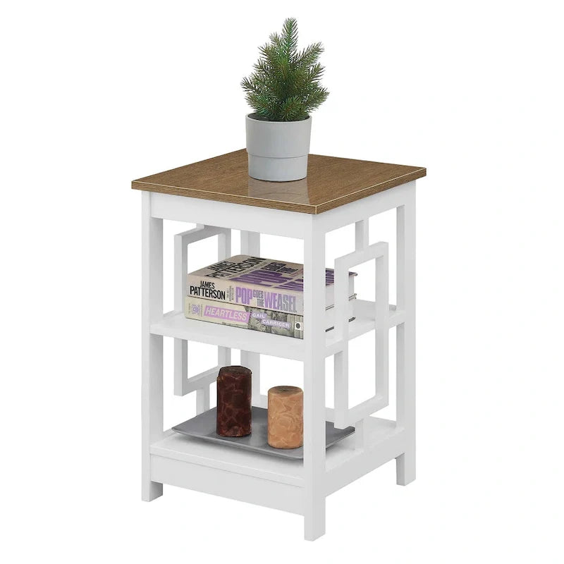 Convenience Concepts Town Square End Table Featuring Shelves 7