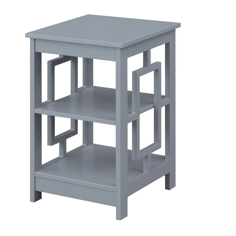 Convenience Concepts Town Square End Table Featuring Shelves 9