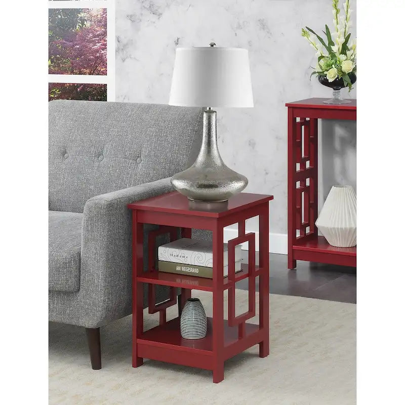 Convenience Concepts Town Square End Table Featuring Shelves 12