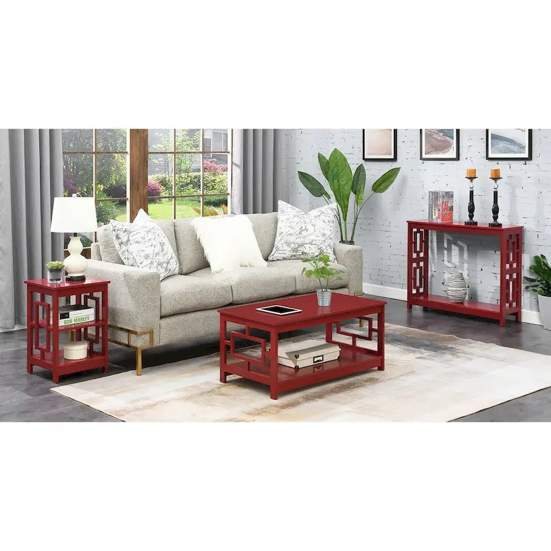 Convenience Concepts Town Square End Table Featuring Shelves 15