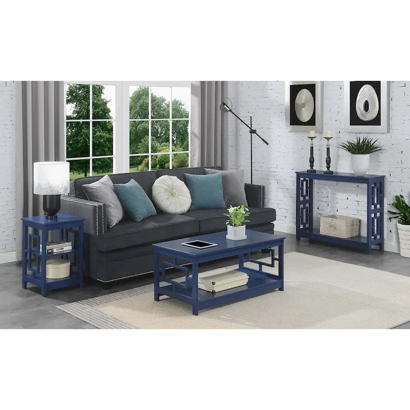 Convenience Concepts Town Square End Table Featuring Shelves 19