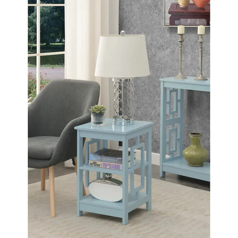 Convenience Concepts Town Square End Table Featuring Shelves 20
