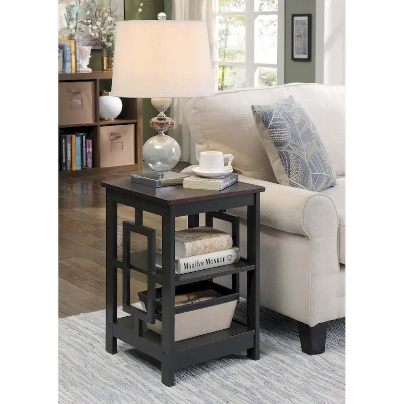 Convenience Concepts Town Square End Table Featuring Shelves 24