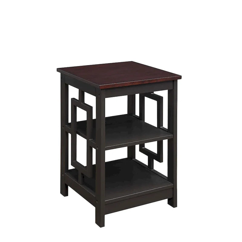 Convenience Concepts Town Square End Table Featuring Shelves 25