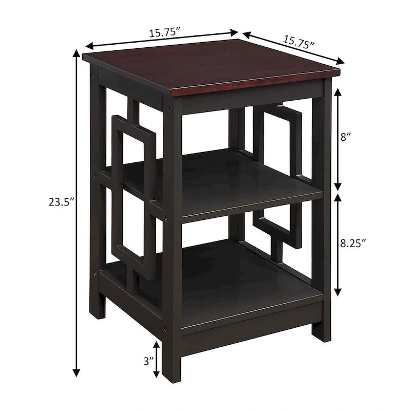 Convenience Concepts Town Square End Table Featuring Shelves 27