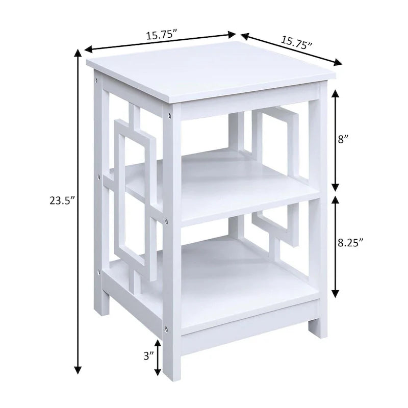Convenience Concepts Town Square End Table Featuring Shelves 31