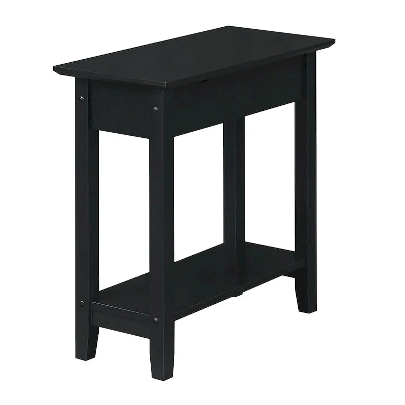 American Heritage Flip Top End Table with Charging Station and Shelf by Convenience Concepts 12