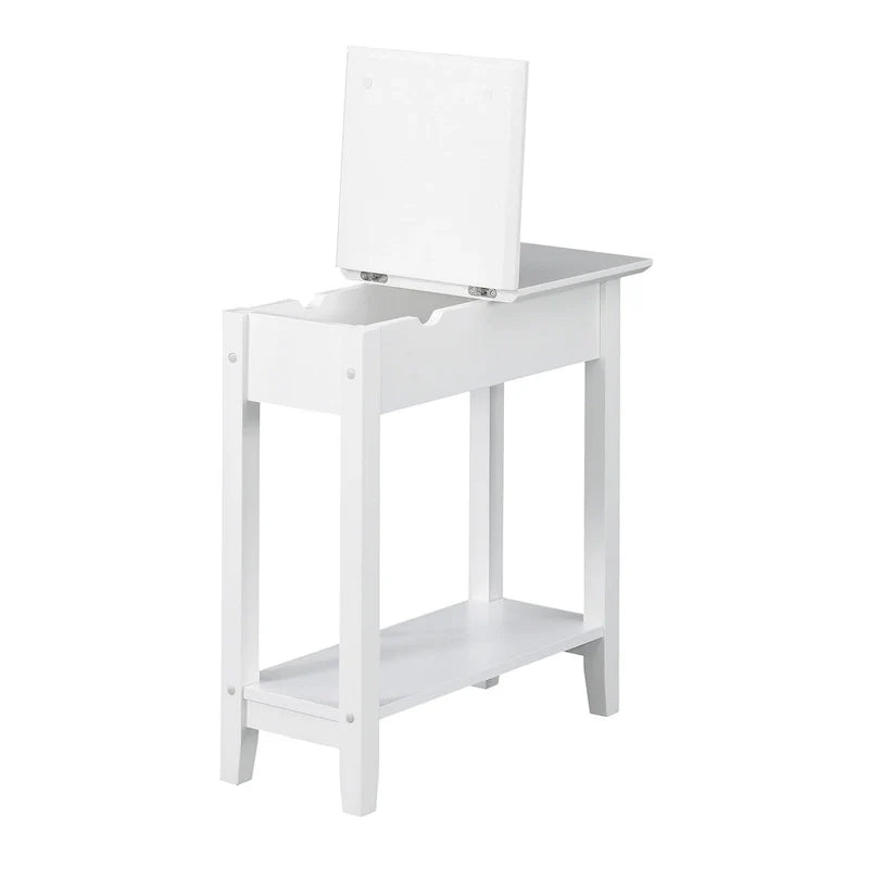 American Heritage Flip Top End Table with Charging Station and Shelf by Convenience Concepts 17