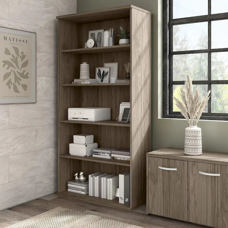 Bush Business Furniture Hybrid Tall 5-Shelf Bookcase 44