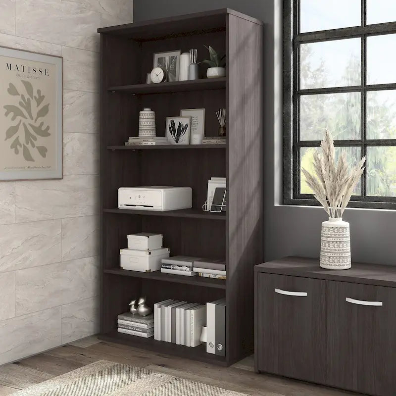 Bush Business Furniture Hybrid Tall 5-Shelf Bookcase 47