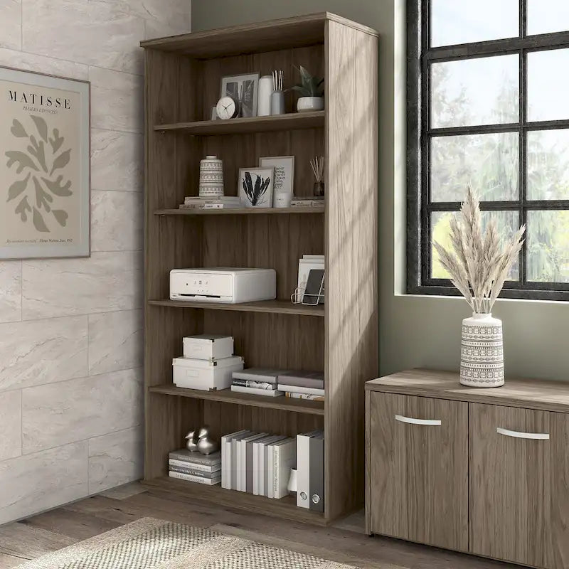 Bush Business Furniture Hybrid Tall 5-Shelf Bookcase 1