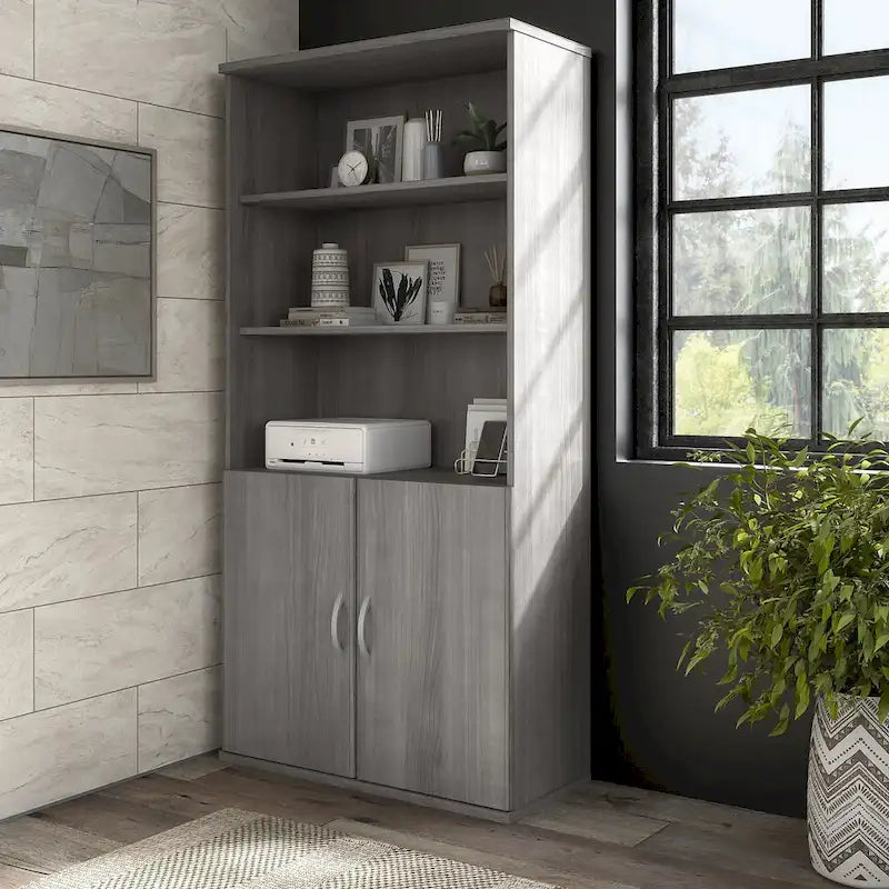 Bush Business Furniture Hybrid Tall 5-Shelf Bookcase 12