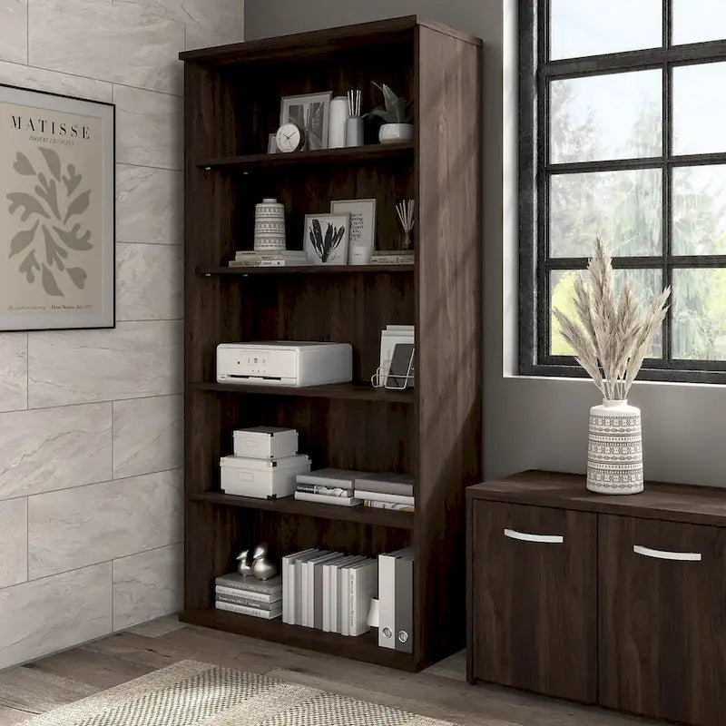 Bush Business Furniture Hybrid Tall 5-Shelf Bookcase 20