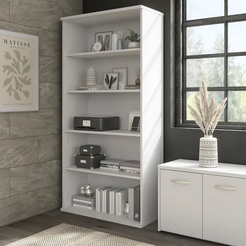 Bush Business Furniture Hybrid Tall 5-Shelf Bookcase 40