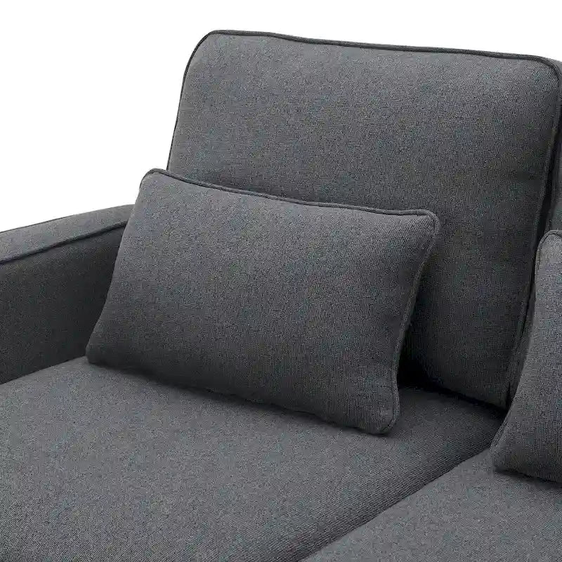 104-Inch Modern Linen Fabric Sofa for 4 with Armrest Pockets and 4 Cushions 4
