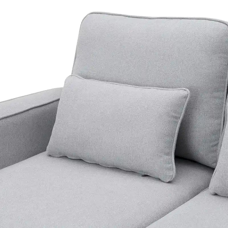 104-Inch Modern Linen Fabric Sofa for 4 with Armrest Pockets and 4 Cushions 12