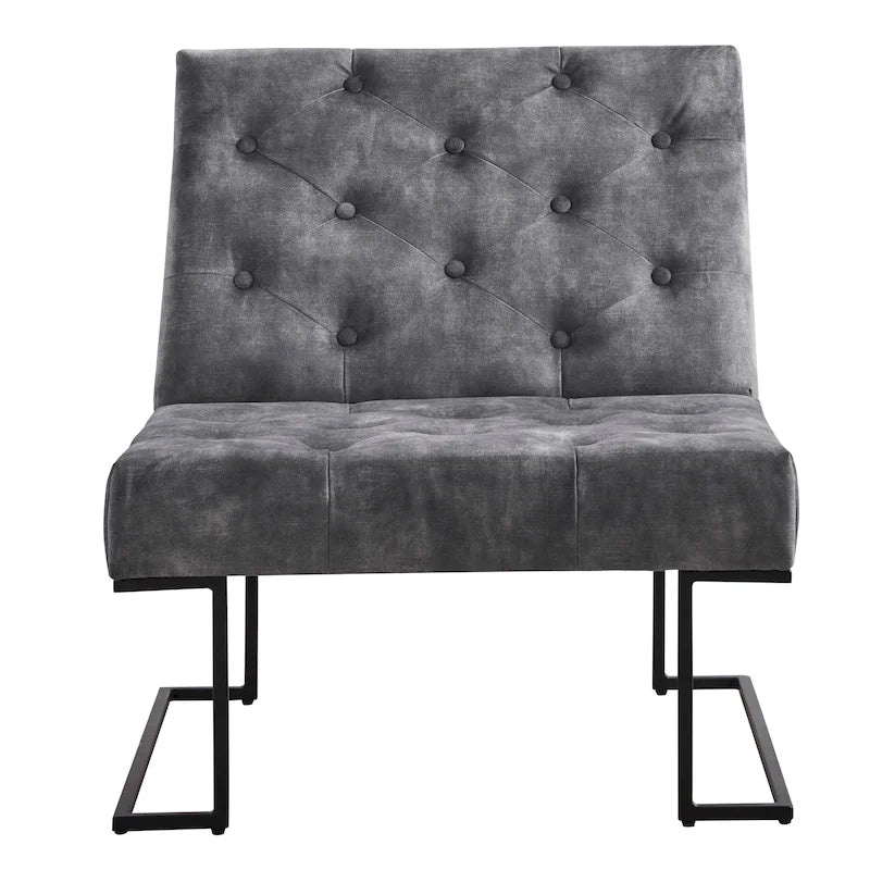 Corvus Savannah Tufted Velvet Lounge Chair with Upholstered Accent 24