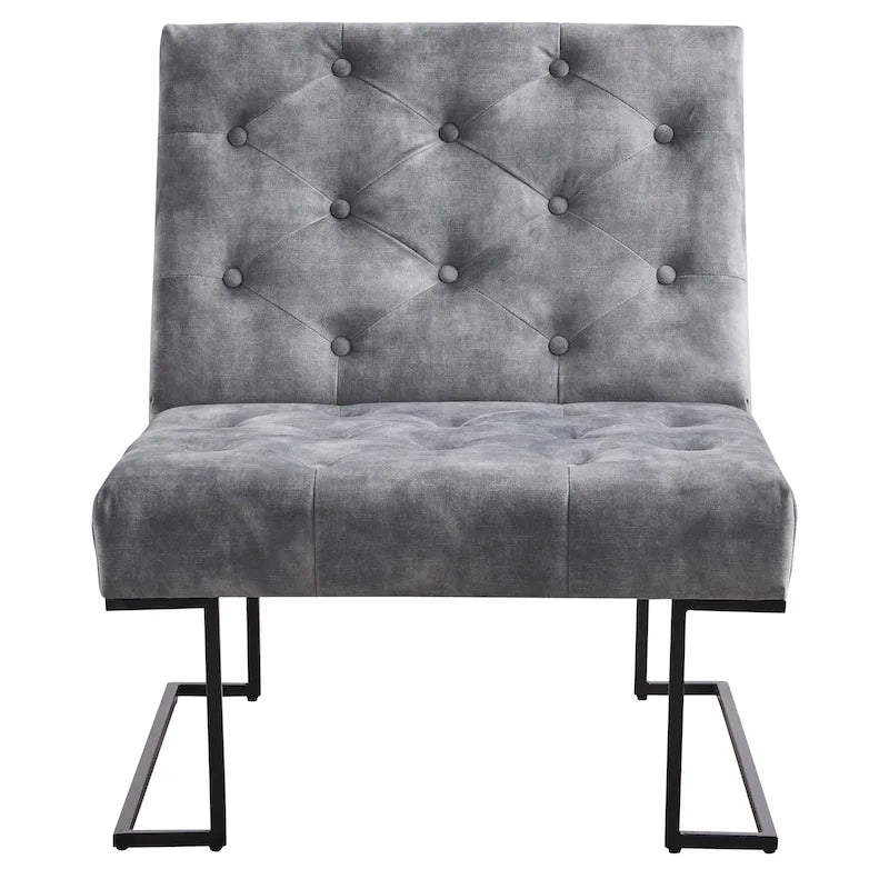 Corvus Savannah Tufted Velvet Lounge Chair with Upholstered Accent 25