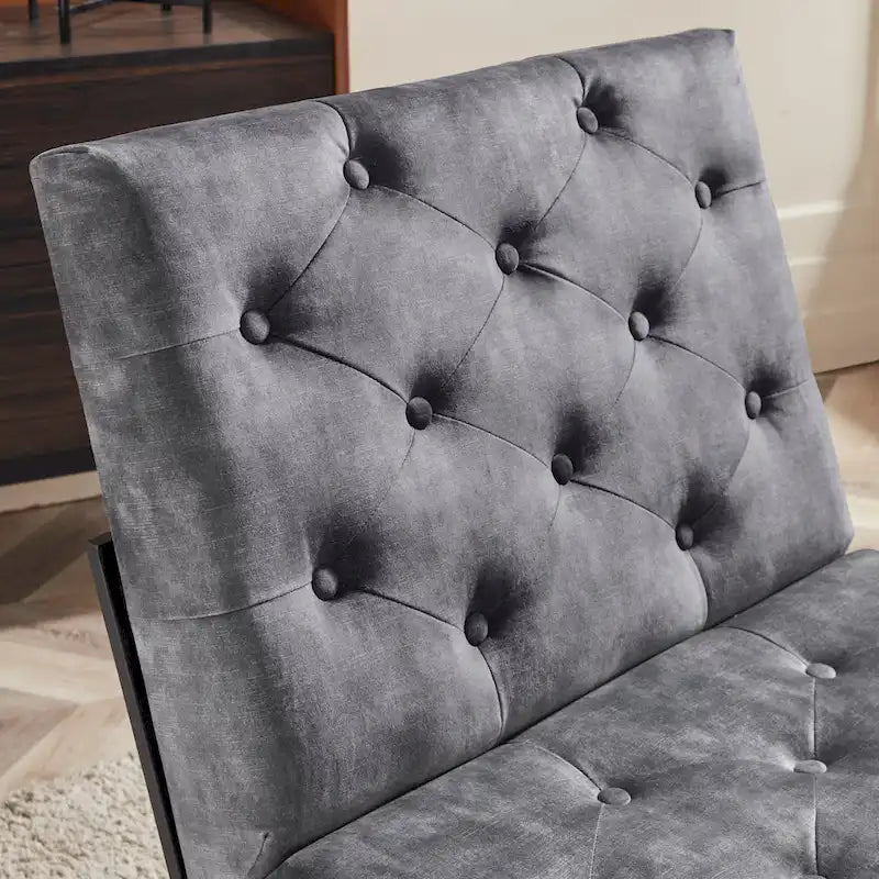 Corvus Savannah Tufted Velvet Lounge Chair with Upholstered Accent 8