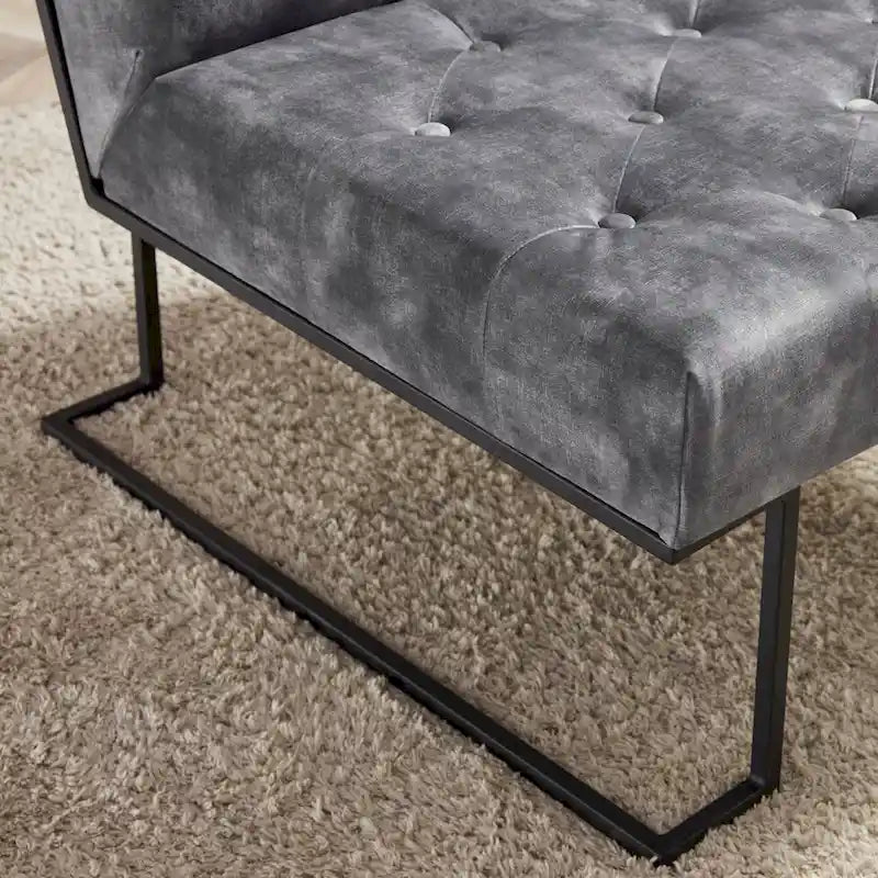 Corvus Savannah Tufted Velvet Lounge Chair with Upholstered Accent 9