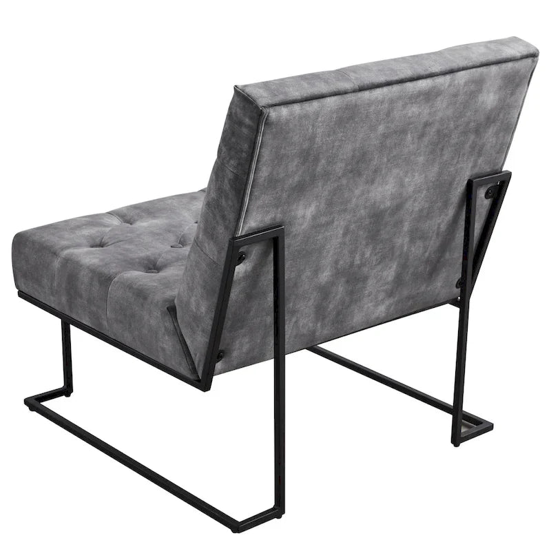Corvus Savannah Tufted Velvet Lounge Chair with Upholstered Accent 11