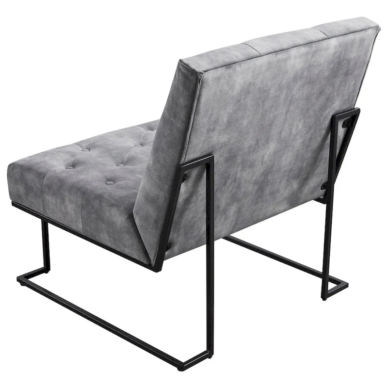 Corvus Savannah Tufted Velvet Lounge Chair with Upholstered Accent 17