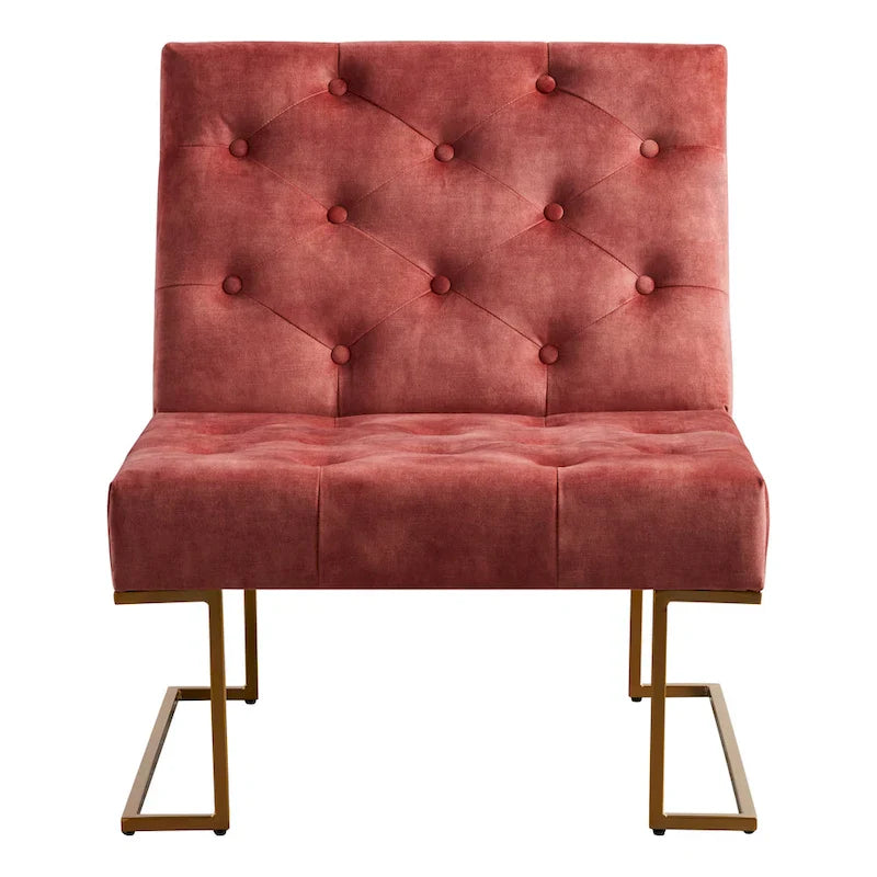 Corvus Savannah Tufted Velvet Lounge Chair with Upholstered Accent 18