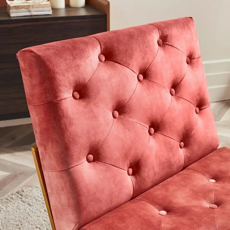 Corvus Savannah Tufted Velvet Lounge Chair with Upholstered Accent 20