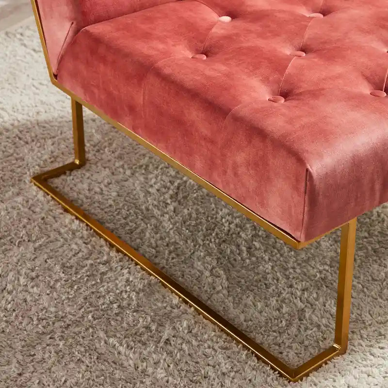 Corvus Savannah Tufted Velvet Lounge Chair with Upholstered Accent 21