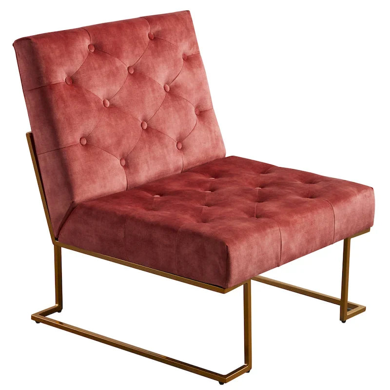 Corvus Savannah Tufted Velvet Lounge Chair with Upholstered Accent 22