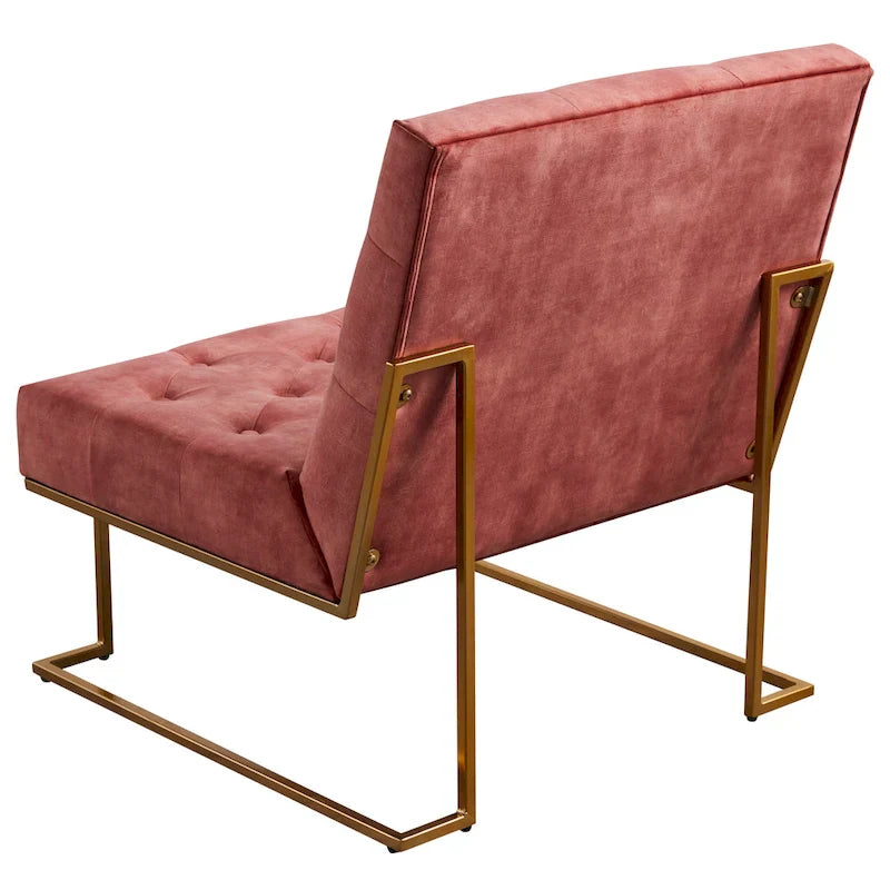 Corvus Savannah Tufted Velvet Lounge Chair with Upholstered Accent 23