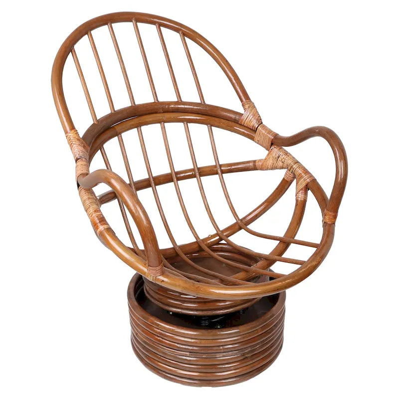 Bali Rattan Swivel Rocking Chair with Durable All-Weather Cushion 2