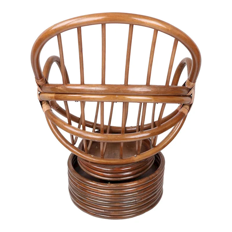 Bali Rattan Swivel Rocking Chair with Durable All-Weather Cushion 3