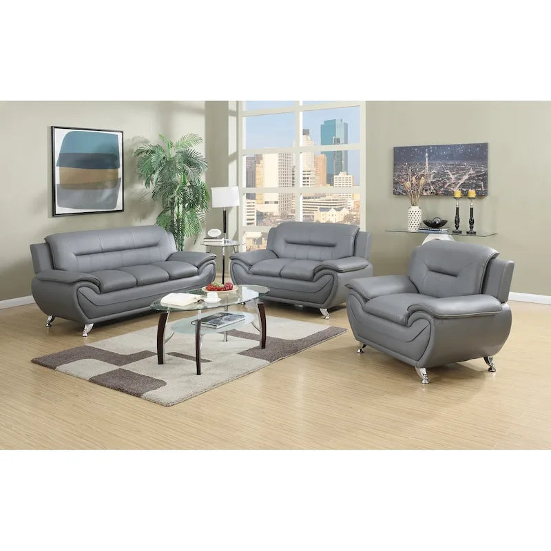 3 Piece Living Room Sofa Set with Upholstered Seating and Modern Design 24