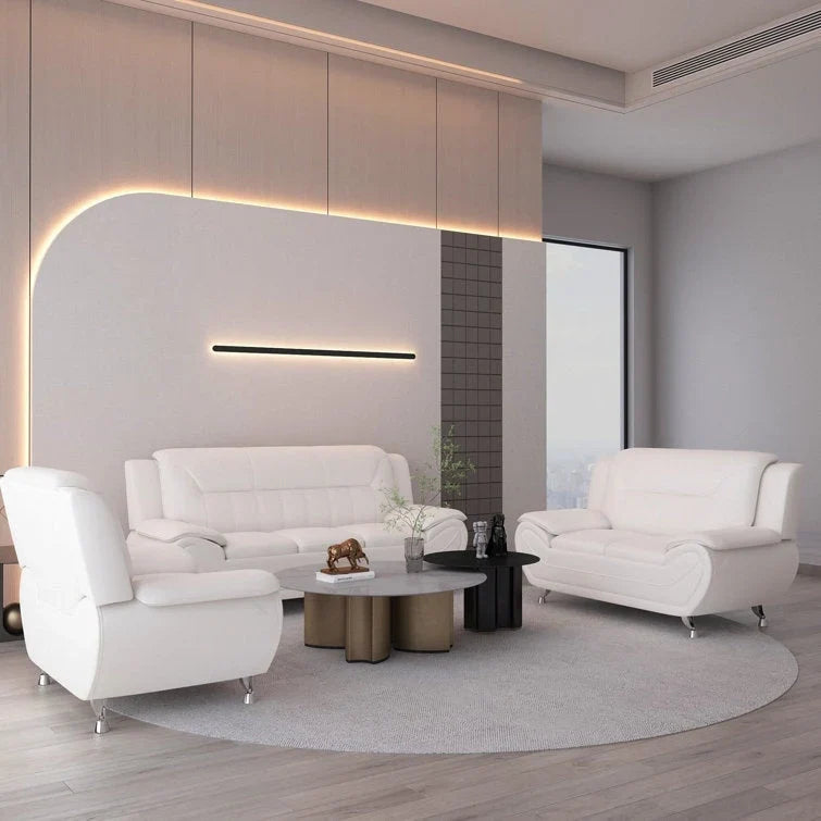 3 Piece Living Room Sofa Set with Upholstered Seating and Modern Design 4