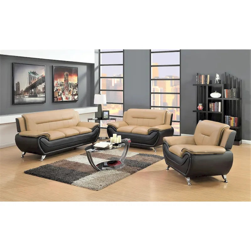 3 Piece Living Room Sofa Set with Upholstered Seating and Modern Design 6