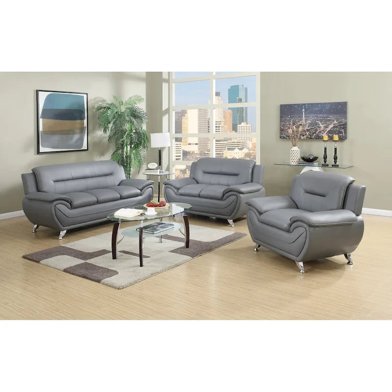 3 Piece Living Room Sofa Set with Upholstered Seating and Modern Design 13