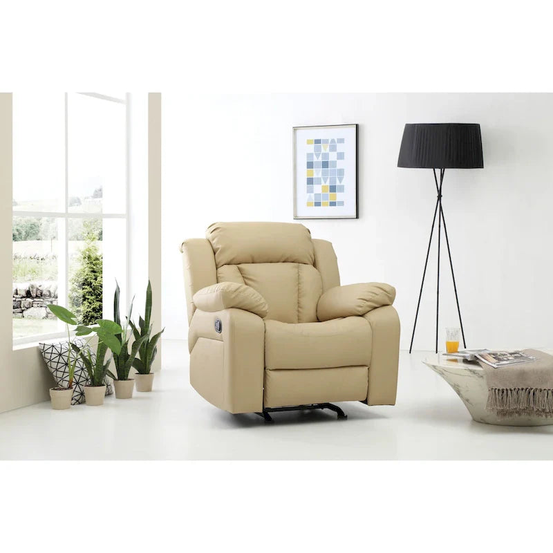 Copper Grove Sorgenfri Faux Leather Reclining Rocker Chair 40