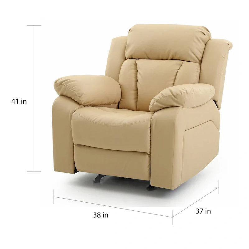 Copper Grove Sorgenfri Faux Leather Reclining Rocker Chair 7